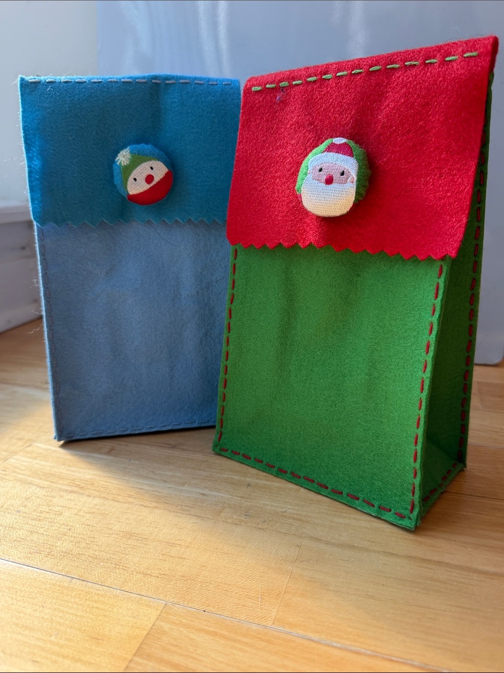 NWOT Felt Christmas-Themed Cookie Gift Bags
